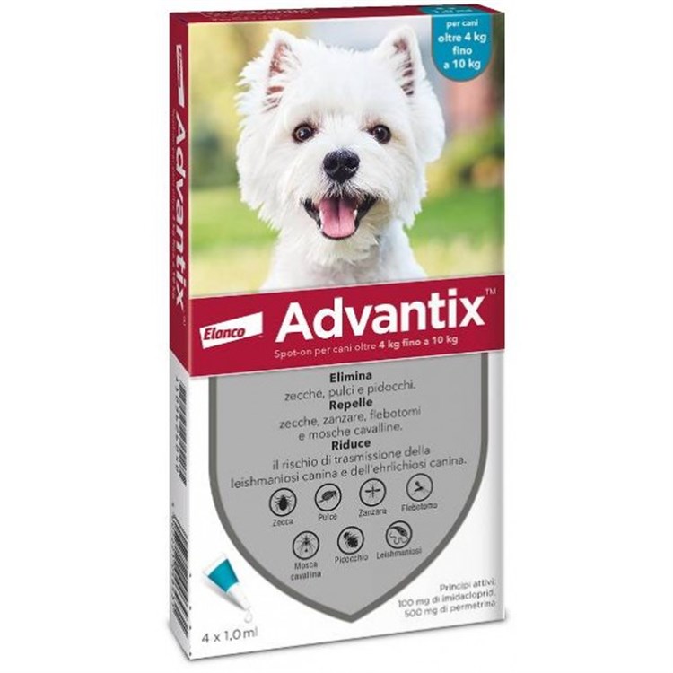 Advantix Spot On 6 Pipette 1 ml 4 - 10 kg Per Cani