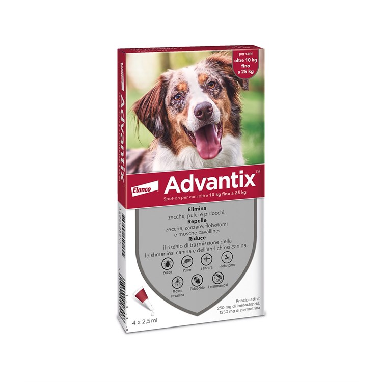 ADVANTIX SPOT ON CANI L 4 PIP 10-25 KG