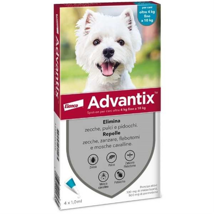 Advantix Spot-On per cani da 4 a 10 kg 4 Pipette