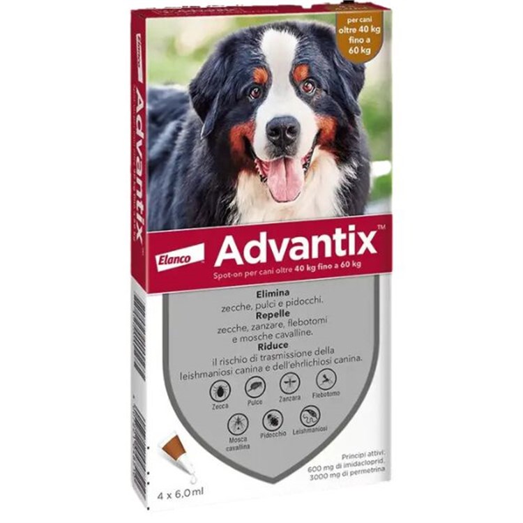 Advantix Spot-On per cani oltre 40 kg fino a 60 kg 4 pipette