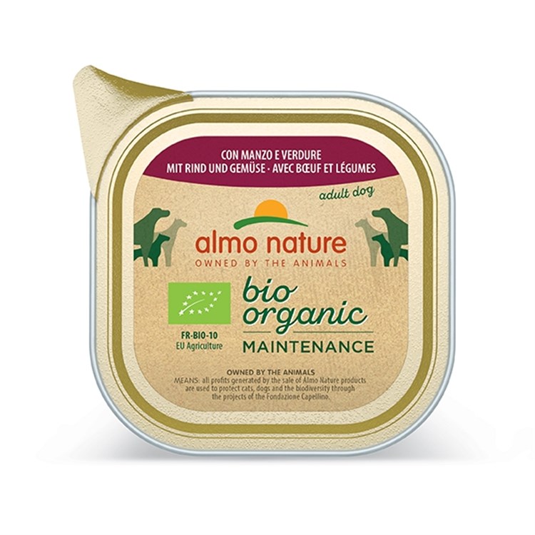 Almo Nature Bio Organic Manzo e Verdure 300 gr Umido Per Cane