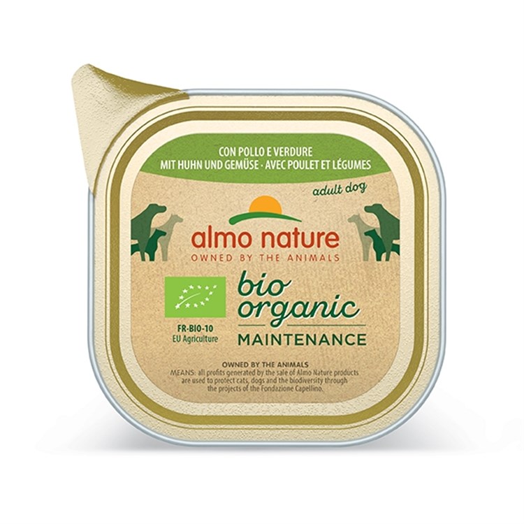 Almo Nature Bio Organic Pollo e Verdure 300 gr Umido Per Cane