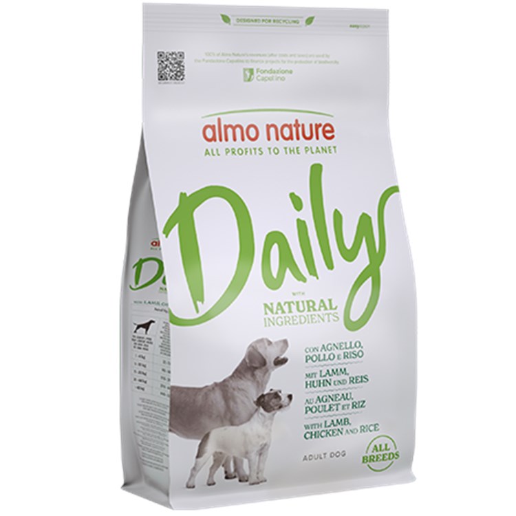 Almo Nature Daily Natural All Breeds Adult Dog Agnello Pollo e Riso 1,2 Kg Crocchette Per Cani