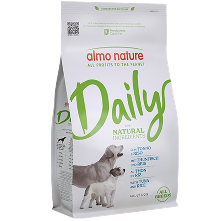 Almo Nature Daily Natural All Breeds Adult Dog Tonno e Riso 1,2 Kg Crocchette Per Cani
