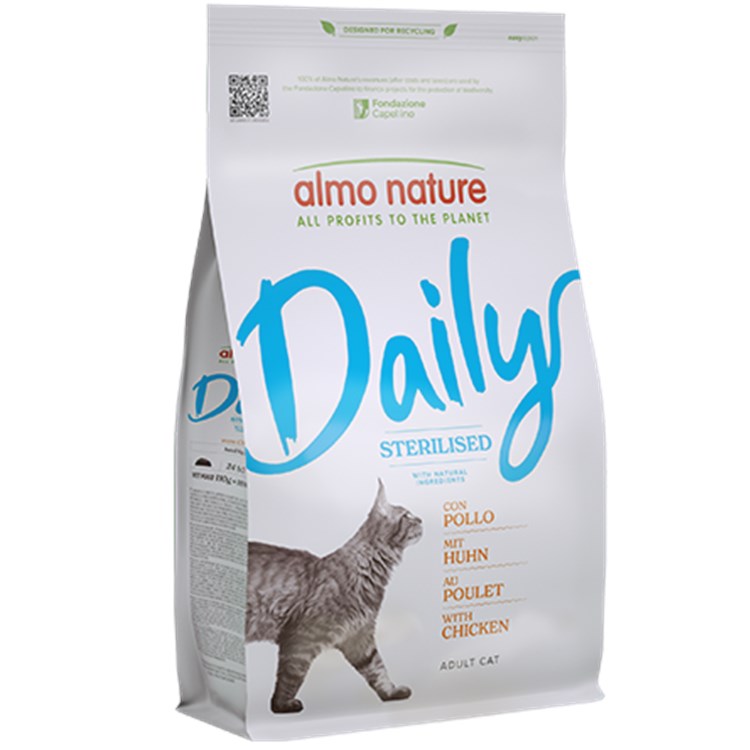 Almo Nature Daily Sterilised con Pollo 1,2 KG Crocchette Per Gatti