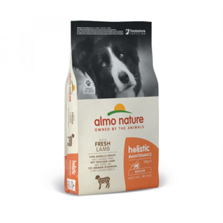 Almo Nature Holistic Medium Adult Dog 12 kg Agnello e Riso per Cani DANNEGGIATO