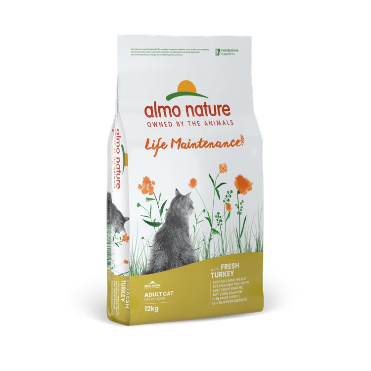 Almo Nature Holistic Maitenance Tacchino Fresco Cat 12 kg Crocchette Gatti