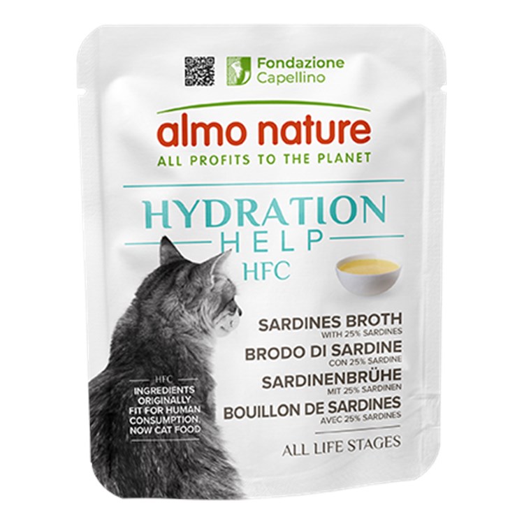 Almo Nature Hydration Help Brodo di Sardine con Sardine 50 gr Bustine Per Gatti