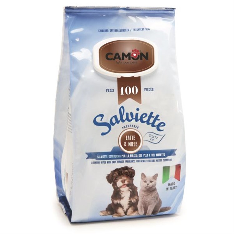 Camon 100 Salviette Detergenti Latte e Miele Maxi Formato