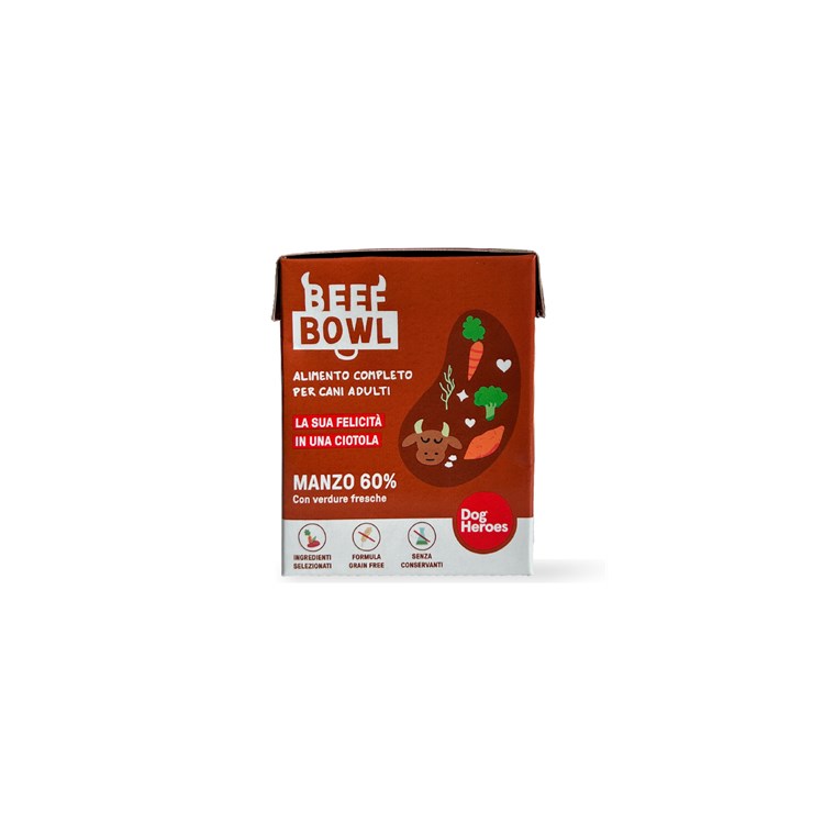 Dog Heroes Beef Bowl manzo con verdure fresche 390 gr