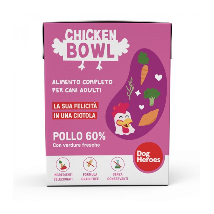 Dog Heroes Chicken Bowl pollo con verdure fresche 390 gr