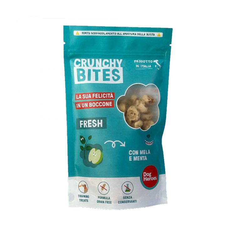 Dog Heroes Crunchy Bites Fresh con mela e menta 80 gr