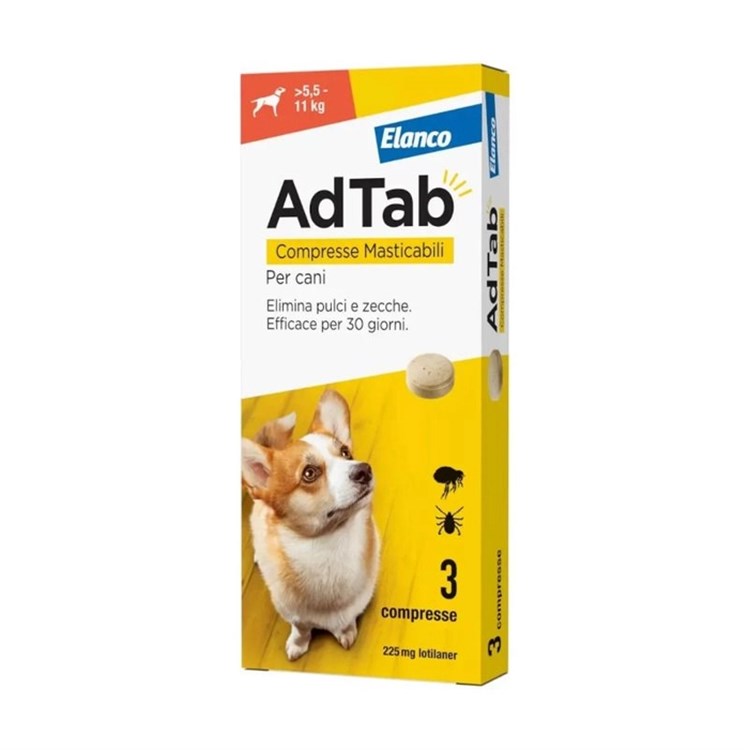 Elanco AdTab Per Cani da 5,5 a 11 Kg 3 Compresse 225 Mg