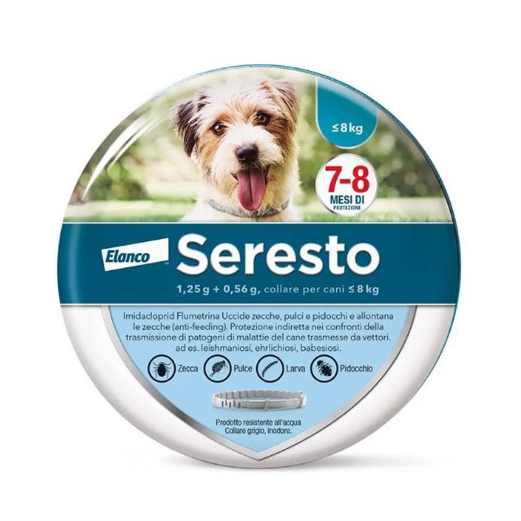 Collare Seresto Per Cani Fino A 8 kg Antiparassitario