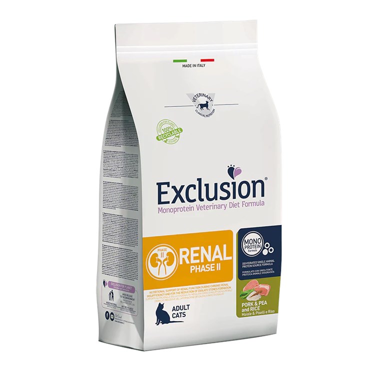 Exclusion Diet Cat Renal Phase 2 Maiale e Piselli 1,5 kg Gatto