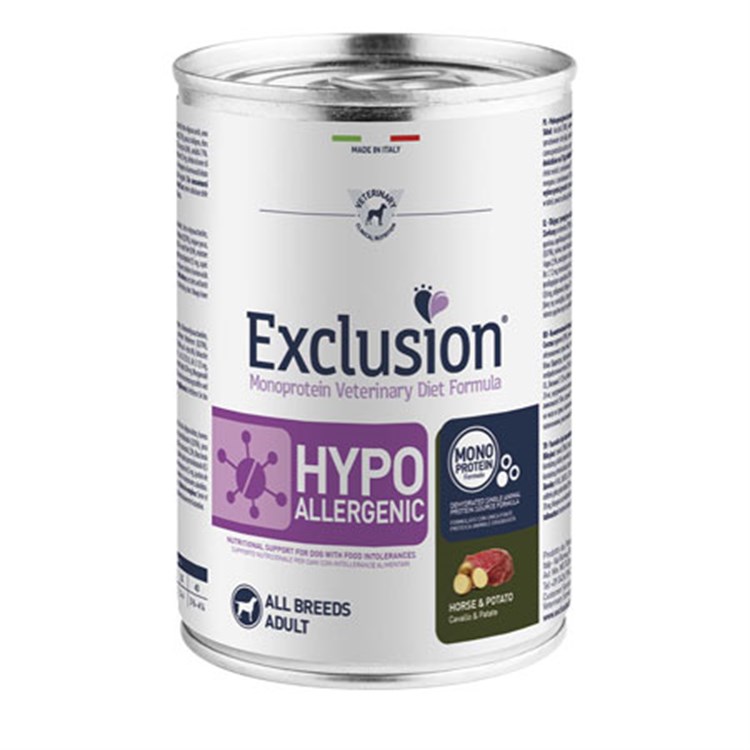 Exclusion Diet Hypoallergenic Cavallo e Patate 400 gr Barattolo Umido Per Cane