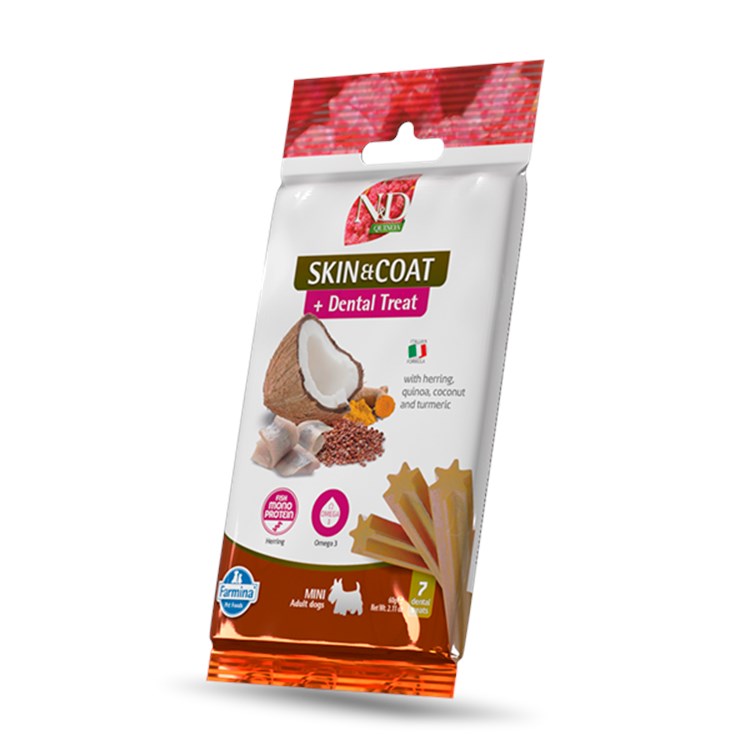 Farmina Dog Quinoa Dental Treat Skin Coat Aringa Mini 60 gr Snack Per Cani