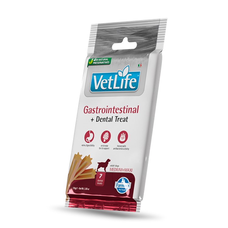 Farmina Dog VetLife Dental Treat GASTRO INTESTINAL Medium Maxi 110 gr Snack Per Cani