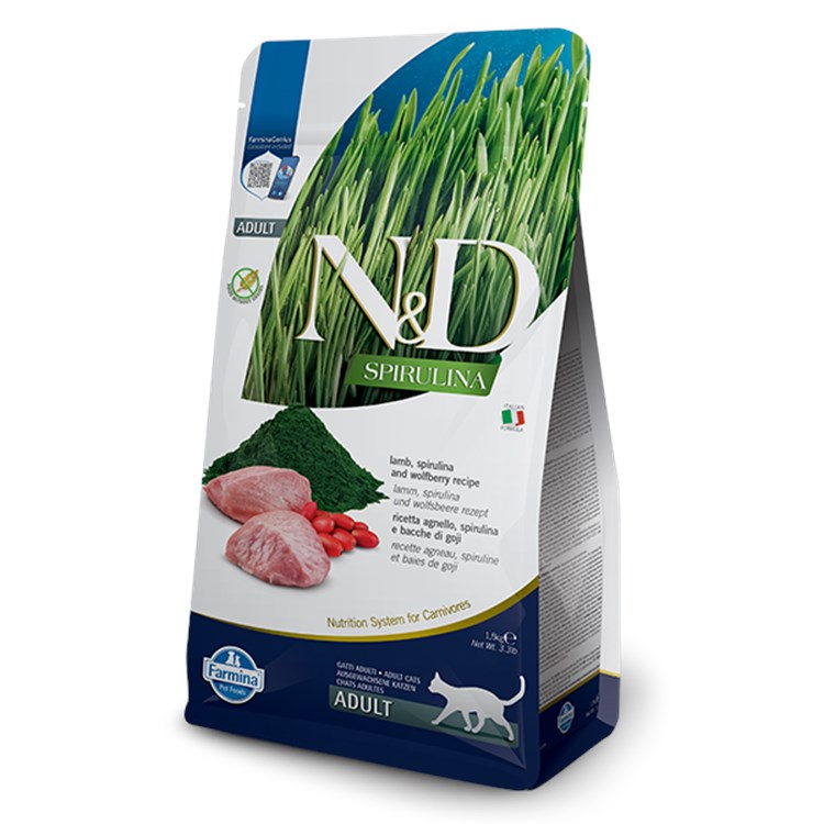 Farmina ND Adult Agnello Spirulina 1,5 kg Crocchette per Gatti