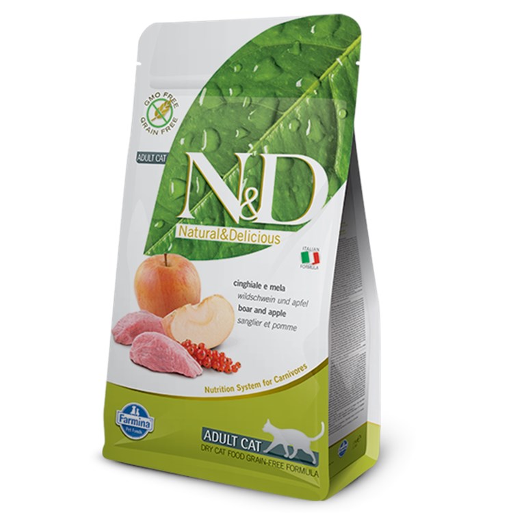 Farmina N/d Prime Grain Free Adult Cinghiale e Mela 5 kg Per Gatti DANNEGGIATO