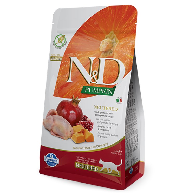 Farmina N/d Pumpkin Neutered Quaglia Zucca Melograno 1,5 kg Grain Free Per Gatti