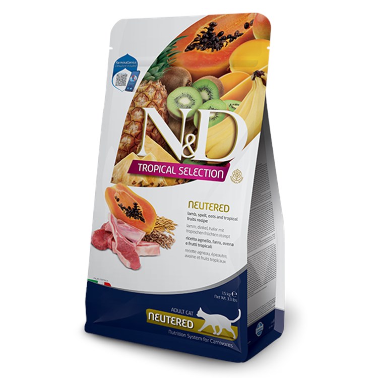 Farmina ND Tropical Fruits Neutered Agnello 1,5 Kg Cibo Per Gatti Sterilizzati