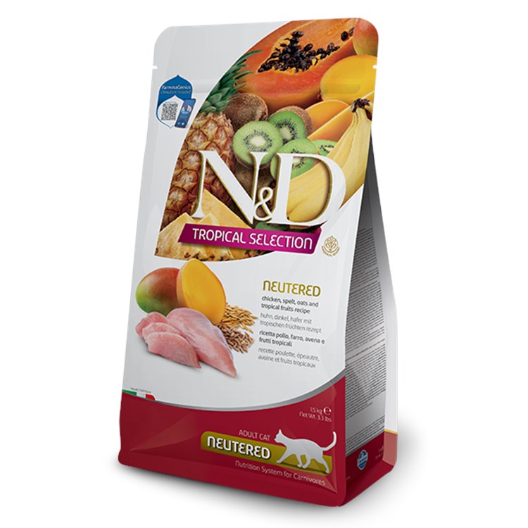 Farmina ND Tropical Fruits Neutered Pollo 10 Kg Cibo Per Gatti Sterilizzati