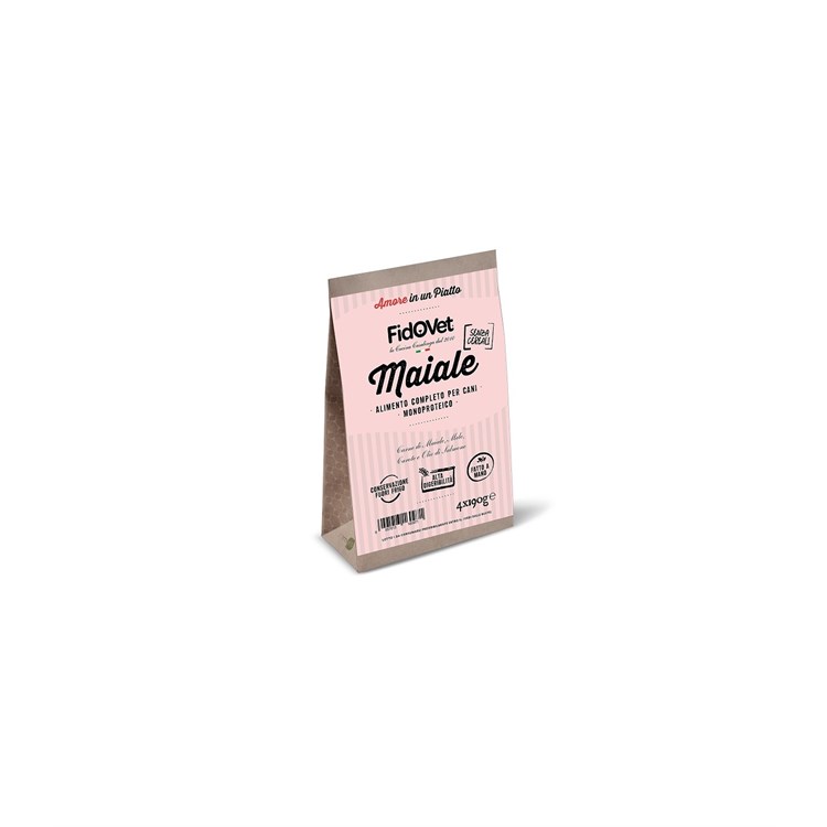 FidoVet cane menu fresco completo maiale 4x190 gr