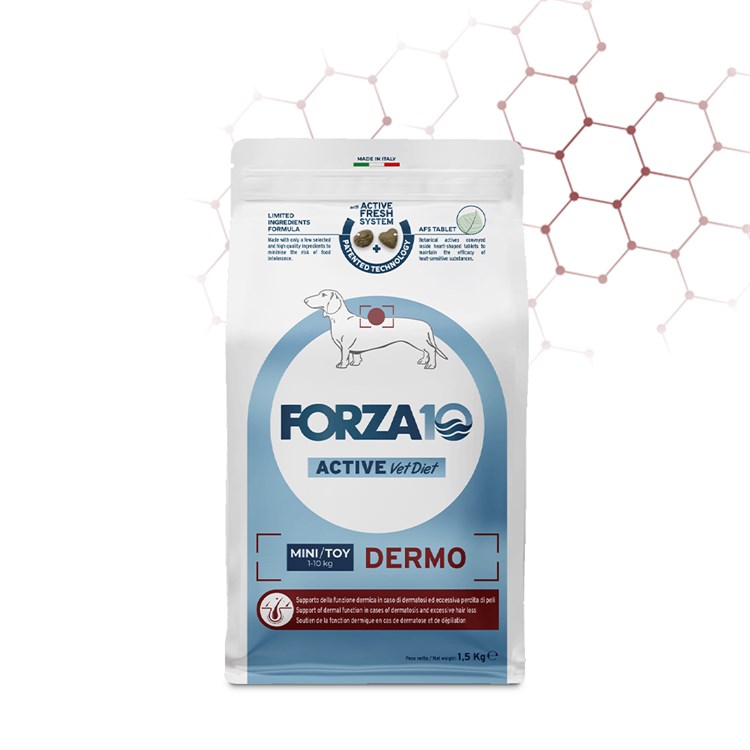 Forza 10 Active Vet Diet Mini Toy Dermo 1,5 kg Crocchette Per Cani