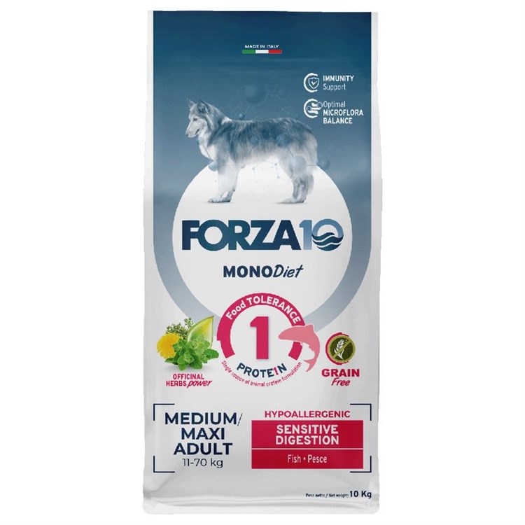 Forza 10 MonoDiet Medium Large Sensitive Digestion Pesce 10 kg per cane