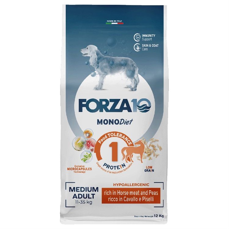 Forza 10 Medium Diet Cavallo e Piselli 12 kg Crocchette per cane