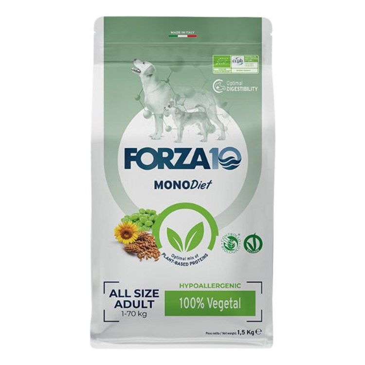 Forza10 MonoDiet Adult Hypoallergenic Vegetale 10 kg Crocchette Per Cane