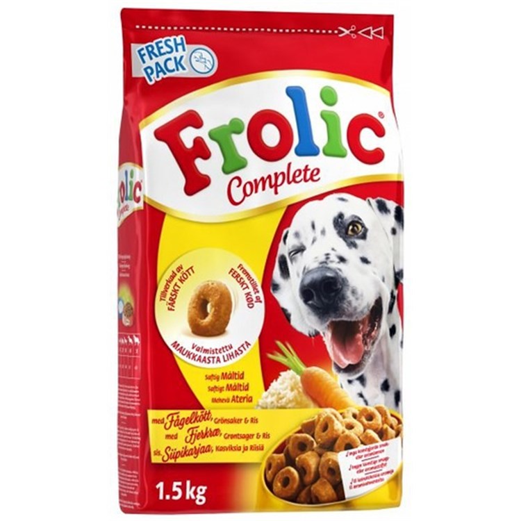 Frolic Complete Carni Bianche Verdure e Riso 1,5 kg Per Cani Taglia Medio Grande