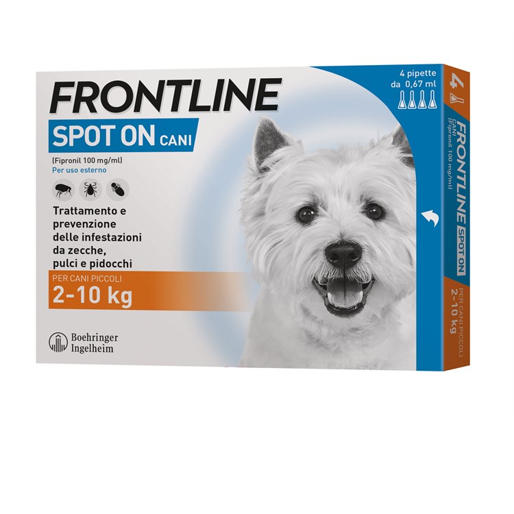 Frontline SPOT ON 2-10 Kg - Antiparassitario per cane cani - 4 pipette