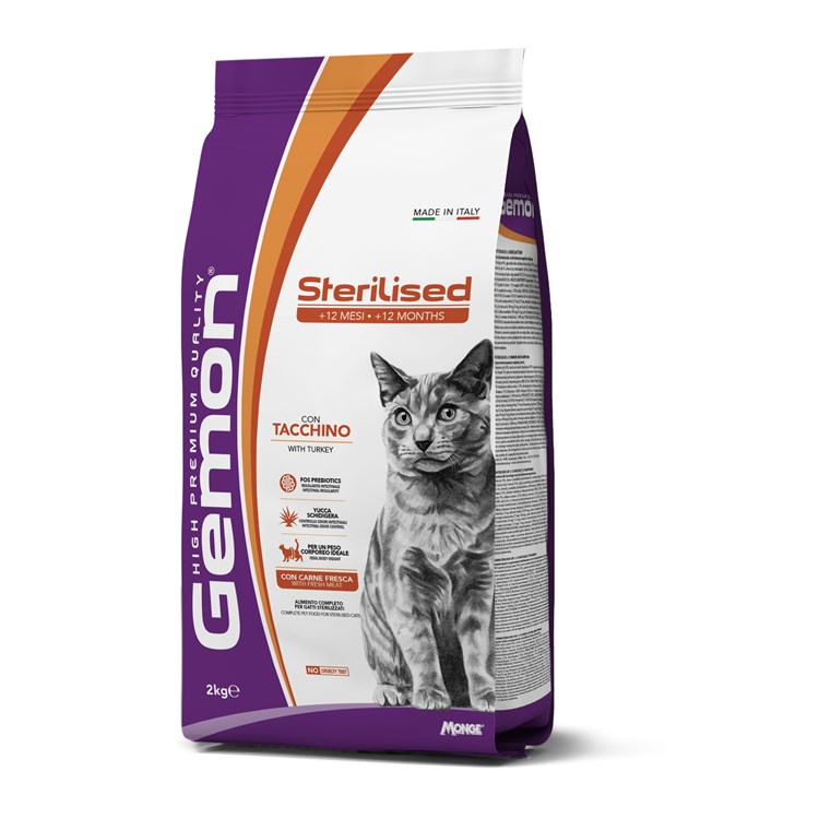 Gemon Sterilised Tacchino 2 Kg Secco Gatti Sterilizzati