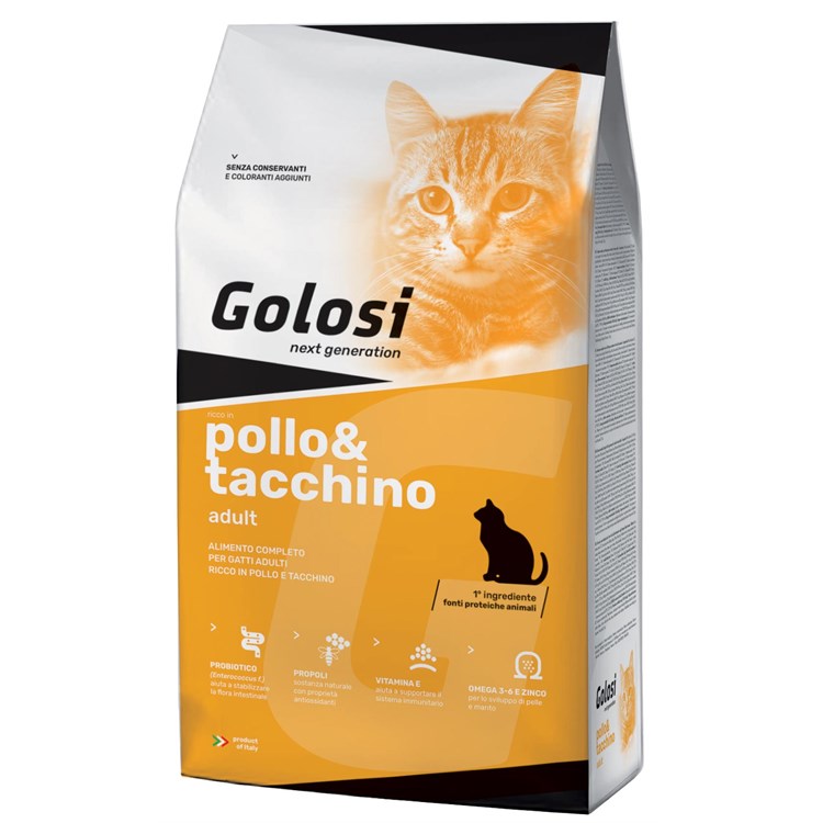 Golosi Cat Adult Pollo e Tacchino 7,5 kg Crocchette Per Gatti