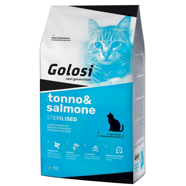 Golosi Sterilised Tonno e Salmone 7,5 kg Per Gatti