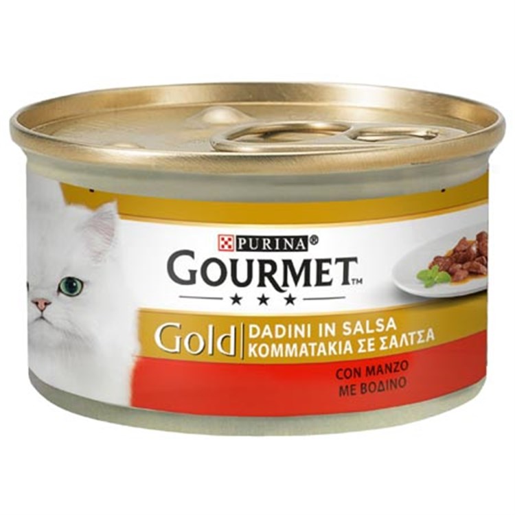 Gourmet gold dadini 85 gr Manzo Scatoletta Gatti