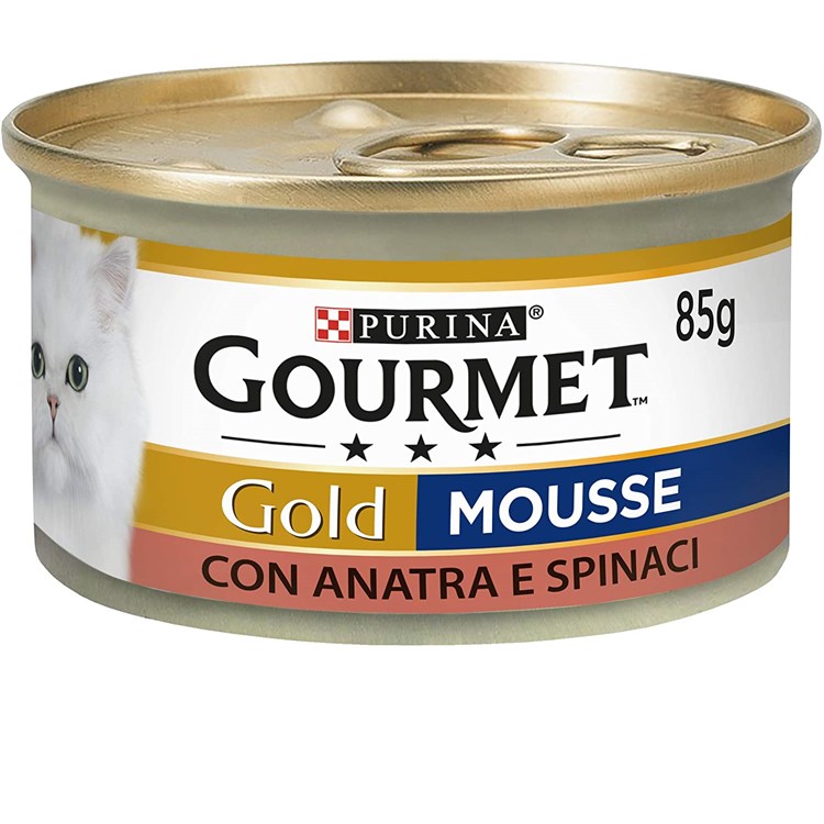 Gourmet gold mousse 85 gr Anatra e spinaci Scatoletta Gatti