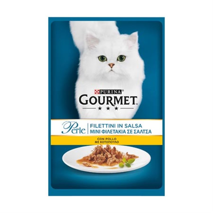 Gourmet perle 85 gr Filettini In Salsa Con Pollo Bustina Gatto