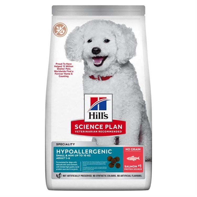 Hill's Science Plan Hypoallergenic Adult Small Mini Salmone 6 kg Grain Free Per Cani