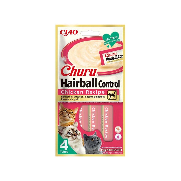 Inaba cat churu hairball control pollo 14x4 tubi 56 gr