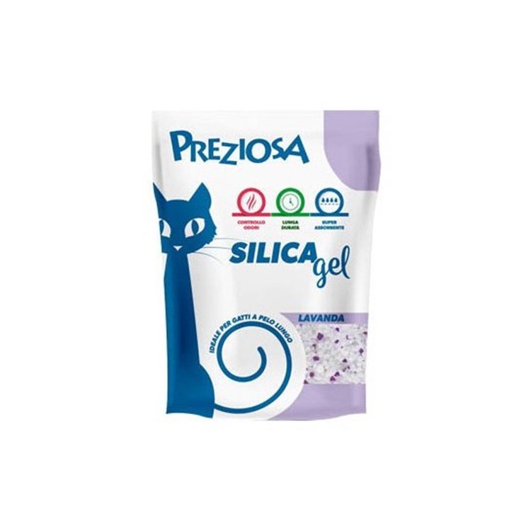 Lettiera Preziosa Silice Lavanda 6,5 kg 16 lt Silicio Per Gatti