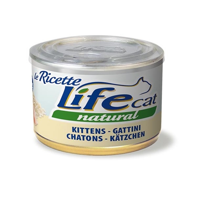 Life Cat Le Ricette Natural Kitten Pollo 150 gr Scatoletta Gattini