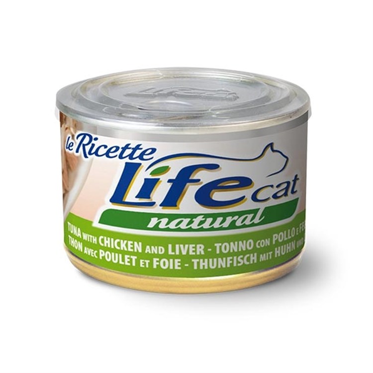 Life Cat Le Ricette Natural Tonno Pollo Fegatini 150 gr Scatoletta Gatti