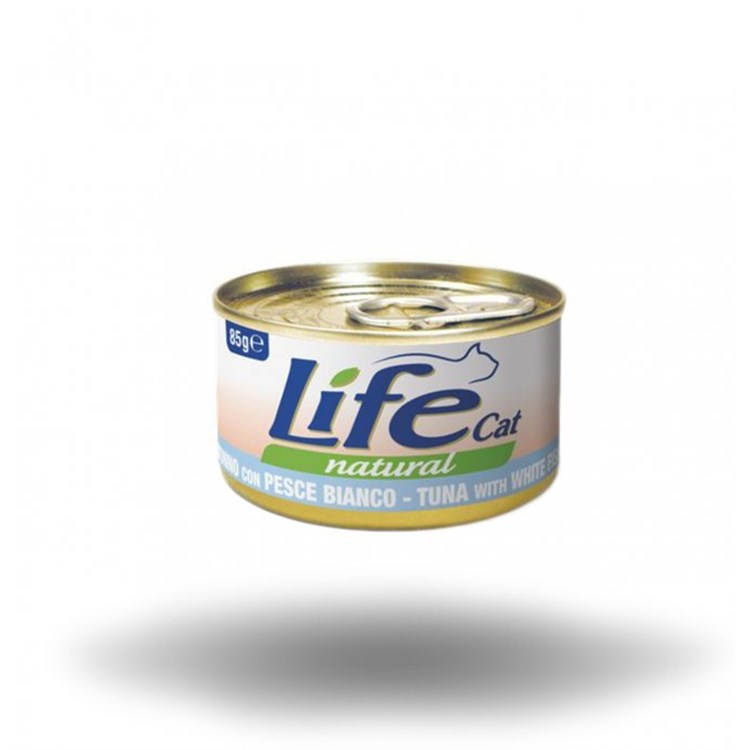 Life Cat Natural Tonno e Pesce Bianco 85 gr Scatoletta Gatti