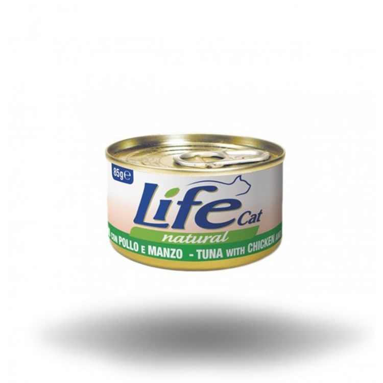 Life Cat Natural Tonno Pollo e Manzo 85 gr Scatoletta Gatti