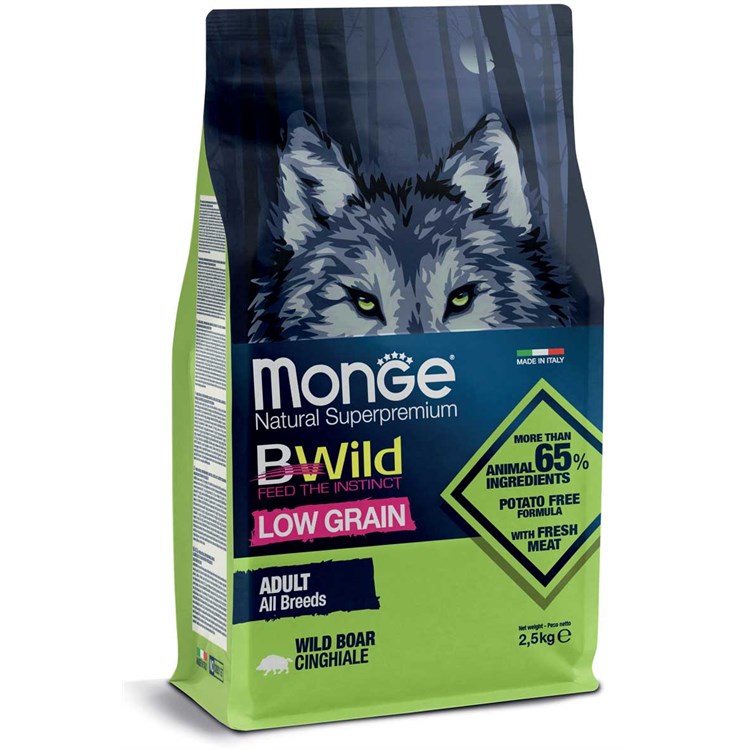 Monge Bwild Low Grain Adult Cinghiale 2,5 kg Per Cani