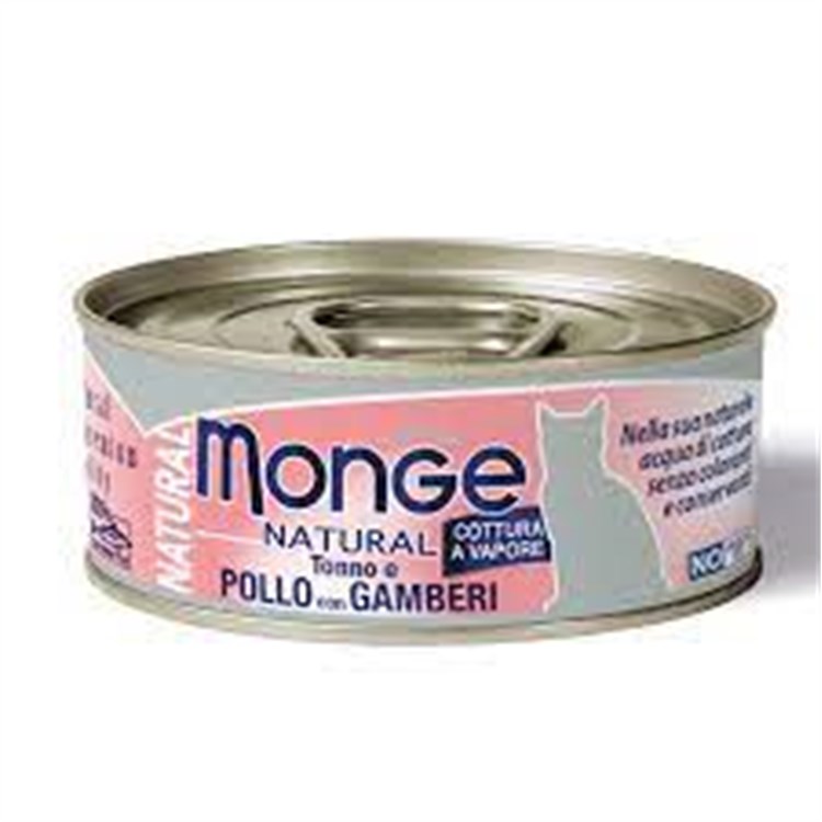 Monge Cat Natural superpremium 80 gr Tonno Pollo e Gamberi Scatoletta Gatti