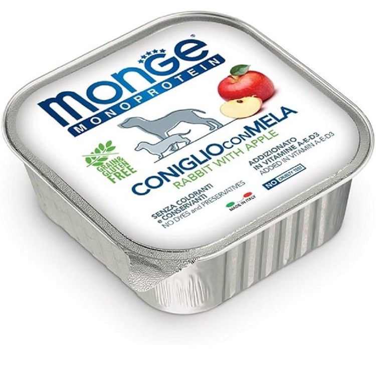 Monge Coniglio Mela 150 gr Monoproteico Grain Free Umido per Cani